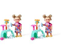 Simba Muñeca Evi Love Árbol Gatitos 12 cm, con Vestido de Gatito, árbol rascador, 2 Figuras de Gatos y Accesorios, Apto para Juegos de Cuidado Animal, +3 años, Colección Steffi & Evi (105733997)