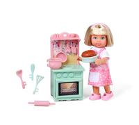 Simba Muñeca Evi Love Cocina, con Horno Que se Abre, Accesorios y Pastel Que se eleva, Juego de Cocina en Miniatura, Desde 3 años, (105733998)