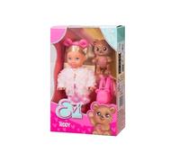 Simba Muñeca Evi Love Osito Teddy, con Mochila de Osito, Chaqueta Suave, Accesorios y Figura de Osito, A Partir de 3 años, Muñeca de Juego para coleccionar y Regalar (105733966)