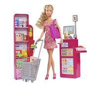 Simba- Muñeca Steffi en el supermercado con Zona de Pago, Cesta, estanterías con Alimentos y Accesorios (105733613)