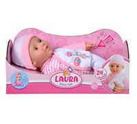 Simba My Love Baby Talk 105140020 Muñeca de Cuerpo Suave con Ojos dormidos en una Bonita Rana, Hace 24 Sonidos de bebé, 30 cm, muñeca a Partir de 2 años