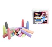 Simba Pack de 20 Tizas de Exterior Colores Neón, 10 Tizas Neón y 10 Tizas Normales, 2.5 x 10.5 cm, En Cubo, Juguete Creativo para Niños a Partir de 3 Años (106336211)
