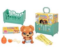 Simba Pamper Petz Puppy - Bebé Interactivo para Perros con función de hidratación y Humedad, Ojos para Dormir, pañal con Cambio de Color, Pata mágica y Cama apilable, a Partir de 3 años
