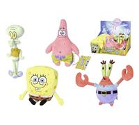 Simba- Peluche Bob Esponja, Patricio, Cangrejo, Calamardo 20cm, Material Suave, Relleno 100% Reciclado, Licencia Oficial,Recibiras uno de Manera aleatoria. Apto para Todas Las Edades (109491002)