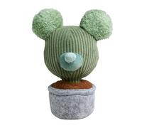 Simba Peluche Decorativo Disney Mickey Planta, 20 cm en Maceta de Felpa Gris con Cabeza de Mickey Verde, Base con Peso, óptimo para Escritorio, estantería o habitación Infantil (6315870570)