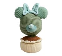 Simba Peluche Disney Minnie 20 cm en maceta de felpa beige con cabeza verde, lazo y base con peso