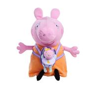 Simba Peluche Mamá Pig de 33 cm con Bebé Evie, Peppa Pig, Peluche Suave con bebé extraíble, Apto Desde 0 Meses (109261502)