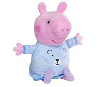 Simba Peppa Pig 109262527 - Peluche de Buenas Noches, Color Azul, 2 en 1 con canción de Cuna y luz de repetición, Apagado automático, 25 cm, Peppa Pig, Juguete para bebé, Peluche, a Partir de los