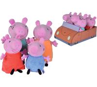 Simba Peppa Wutz Peluche Familia En Auto 4-tlg Peluche Set Figuras Peluche