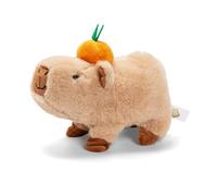 Simba PetZoo Capybara - Peluche con Naranja en la Cabeza, Corriendo y Haciendo Sonidos Dulces, función Try Me, Juguete de Peluche Interactivo de 17 cm, a Partir de 3 años