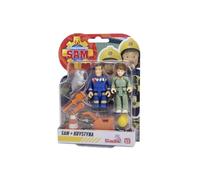 Simba Sam Bombero Pack, 4 Unidades, con nuevos Uniformes, Cada uno con 2 Figuras, 1 Animal y Accesorios, móvil, 7,5 cm, a Partir de 3 años (109252623)
