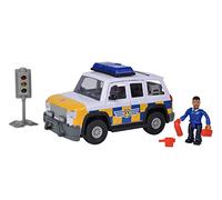 Simba Sam el Bombero 4X4 Police - Vehículo 19 cm + Figura articulada - Funciones de Sonido - Muchos Accesorios - 109251096038