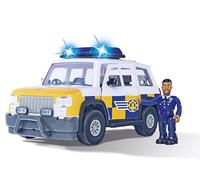 Simba Sam le Bomber - 4x4 Police - Vehículo 19 cm + Figura articulada - Funciones de Sonido - 109252578038, Color Blanco