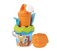 Simba-Sandspielzeug Poppy Baby-Juego de Cubos, 6 Piezas, tamiz, Forma de Arena, Pala, rastrillo, vertidor, 11 cm, diámetro: 14 cm, a Partir de 10 Meses, Multicolor, (107114605)