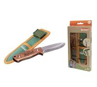 Simba Scout 109452670 - Cuchillo para tallar infantil a partir de 8 años (17 cm), de madera con hoja de 8 cm de longitud y punta redondeada, juguete de investigador y explorador con funda