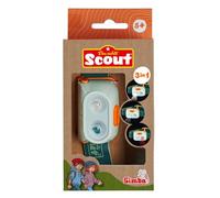 Simba Scout - Linterna frontal para niños - Lámpara LED con 3 modos de luz, lámpara giratoria, resistente a salpicaduras, diadema flexible, longitud 6 cm, juguete de aventura al aire libre a partir de