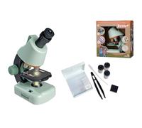 Simba Scout Microscopio - Microscopio Infantil con Aumento de 100x a 1200x, Incluye función de luz, 8 portaobjetos, 4 portaobjetos vacíos, Accesorios como Pinzas y pipeta, Altura 22 cm, a Partir de 5