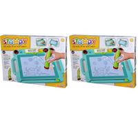 Simba Stampy 106334629 - Pizarra para colorear para niños, 41 x 29 cm, pizarra mágica magnética con bolígrafo de sonido, 4 sellos de animales con sonido, 3 tarjetas flash, pizarra magnética para niñas