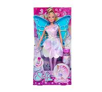 Simba Steffi Love Bubble Fairy 105733607 - Muñeco de Vestir con alas y función de Burbujas de jabón, con solución de Burbujas y Recipiente, muñeca de 29 cm, a Partir de 3 años