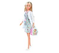 Simba Muñeca Steffi Love Veterinaria 29 cm con perro, uniforme, bolsa, bebedero y hueso