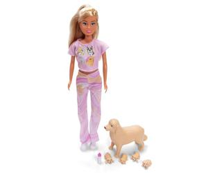 Simba Steffi Love Welcome Puppies - Muñeca de Moda con mamá Embarazada y 2-4 Cachorros, Incluye Cesta y Accesorios, Juego de muñecas para niños, 29 cm, a Partir de 3 años