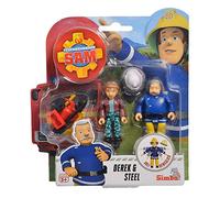Simba Toys Derek & Steele | Sam El Bombero | Conjunto de Figuras | Fireman Sam
