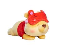 Simba Toys Disney Snuglets Wellbeing Peluche Pooh Tumbado 40 cm, Suave con Antifaz para Dormir y calmante Peso Adicional Aprox. 1500 g, Adecuado Desde los Primeros Meses de Vida, Bonito Regalo