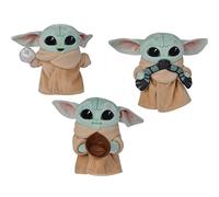Simba Toys - Peluche Disney Baby Yoda de la Serie The Mandalorian de Star Wars, Incluye 3 Accesorios de Envío Aleatorio, Rana, Pelota o Cuenco de Sopa, 100% Original, Para todas las Edades - 17 cm