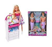 Simba Toys - Steffi Love Familia Sirena y Embarazada como Sirena, Kevin y bebé & Welcome Twins, Color 1. (105733333), Color/Modelo Surtido