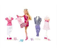 Simba 105736015 Steffi Love Mega Fashion - Muñeca con varios conjuntos y complementos [Importado de Alemania]