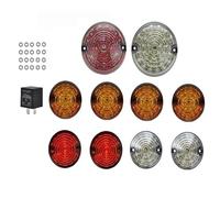 SIMBAE Antiniebla Antiniebla Delanteras Y Traseras Para Jeep Para Wrangler Para TJ Para LJ Para JK Para CJ-8 Para CJ-7 Marcha Atrás Mejoradas LED Con Lente Ahumada(Multi-colors lens)