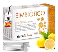 Prisma Natural Simbiótico 15 sticks · Prebióticos FOS, bifidobacterias y lactobacilos · Sabor limón