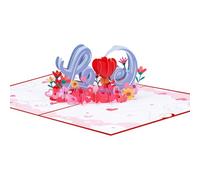 Símbolo 3D único Tarjeta levantada de pie para instancias de días especiales Períodos importantes y que muestra emoción más profunda Tarjeta de felicitación que aparece del amante Amor creativo