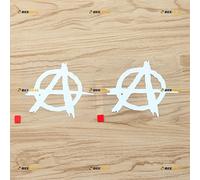 Símbolo Anarquía Anarquismo Pegatina de Vinilo - Set de 2 Blanco, 10.2cm - Sin Fondo Troquelado para Coche Barco Portátil Taza