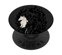 Símbolo chino con zorros en llamas místicas, zorros de amor PopSockets PopGrip Adhesivo