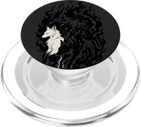 Símbolo chino con zorros en llamas místicas, zorros de amor PopSockets PopGrip para MagSafe