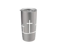 Símbolo Cristiano De La Colina De Las Tres Cruces Del Vaso térmico de acero inoxidable de doble pared
