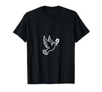 Símbolo Cristiano de la fe de la Paloma de la Paz Camiseta gráfica económica, Hombre, Negro, S