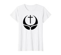 Símbolo Cristiano Jesús Camiseta gráfica económica, Mujer, Blanco, L
