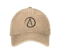 Símbolo de ateísmo Negro Símbolo de ateísmo Vaquero Retro Unisex Gorras de béisbol lavadas para Hombres Gorras de Protector Vaquero y Gorra de Rock con Visera