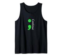 Símbolo de Conciencia de Esperanza y Punto y Coma sobre Salud Mental Camiseta sin Mangas