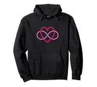 Símbolo de corazón Infinito en Rosa y Rojo, diseño de Amor Eterno Sudadera con Capucha