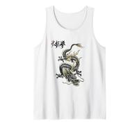 Símbolo de dragón/caligrafía mítica China dragón Tai chi Camiseta sin Mangas