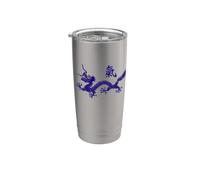 Símbolo de dragón con caligrafía mítica china con diseño de tai chi Vaso térmico de acero inoxidable de doble pared