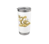 Símbolo de dragón con caligrafía mítica china con diseño de tai chi Vaso térmico de acero inoxidable de doble pared