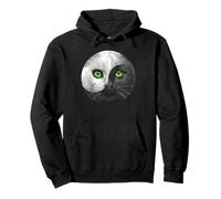 Símbolo de Equilibrio Entre Blanco y Negro y Ojos Verdes con diseño de Gato Yin Yang Sudadera con Capucha