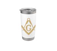 SíMBOLO DE FREEMASONERÍA MASONICA CUADRADA Y BRÚJULA Vaso térmico de acero inoxidable de doble pared