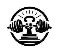 Símbolo de fuerza que presenta un puño cerrado que sostiene una barra dentro de un círculo que simboliza la salud y el poder. Pegatinas de pared de papel adhesivo 42x46.8cm Cultura del tatuaje Negro