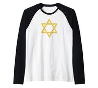 Símbolo de la estrella de David, diseño de herencia judía Camiseta Manga Raglan