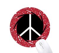 Símbolo de la Paz contra la Guerra Nuclear de Patron Wheel Mouse Pad de Goma roja Redonda